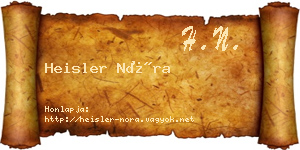 Heisler Nóra névjegykártya